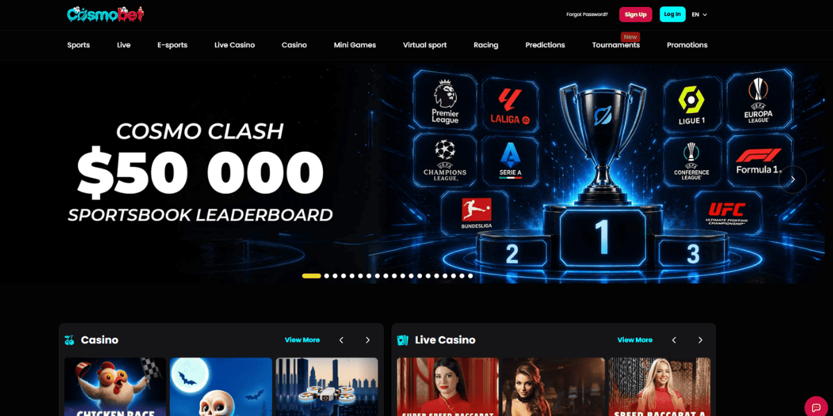 cosmobet casino homepage
