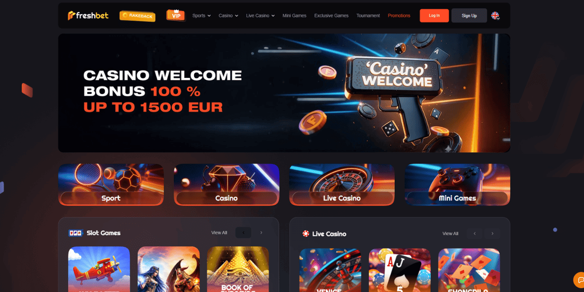 freshbet casino homepage